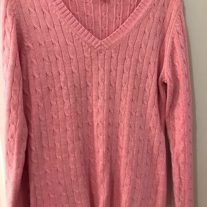 Loft v neck cable knit sweater